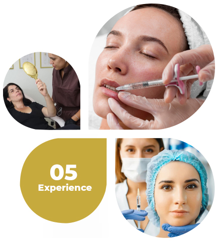 Woman receiving aesthetic injection from a qualified professional